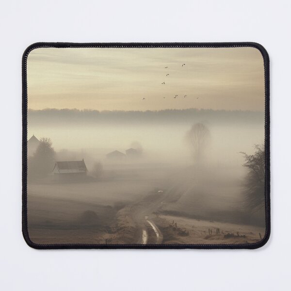 Item preview, foggy countryside morning print, fog designed and sold by dcrc.