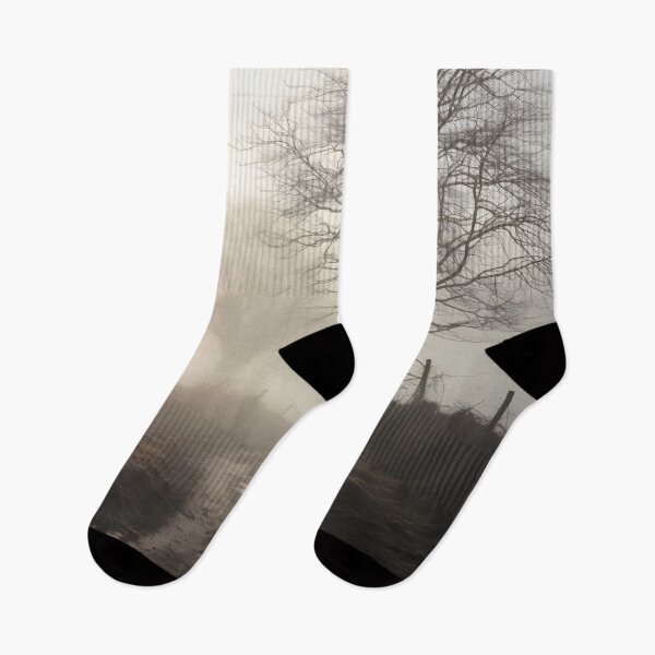Item preview, foggy countryside morning print, fog designed and sold by dcrc.