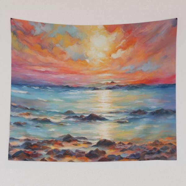 Item preview, Serenity Seascape in vibrant pastel colors designed and sold by ElLocoMus.