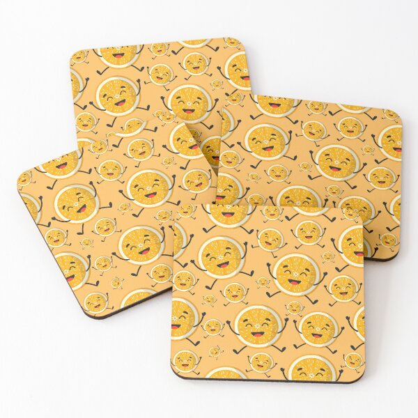 Item preview, Kawaii Happy Orange Slice Pattern - Cute Fruit Design designed and sold by OrangeMG.