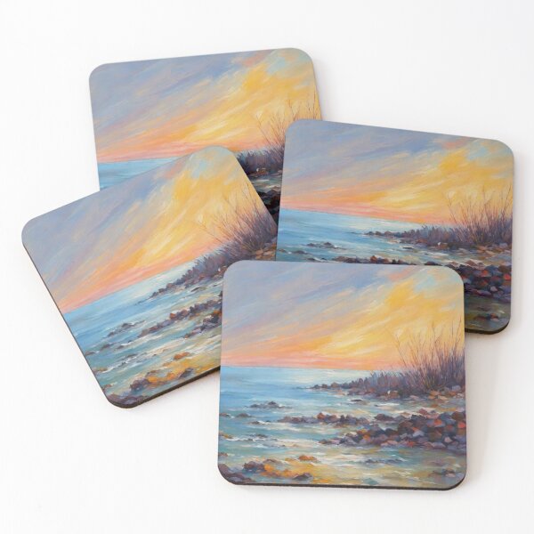 Item preview, Serenity Seascape in vibrant pastel colors designed and sold by ElLocoMus.