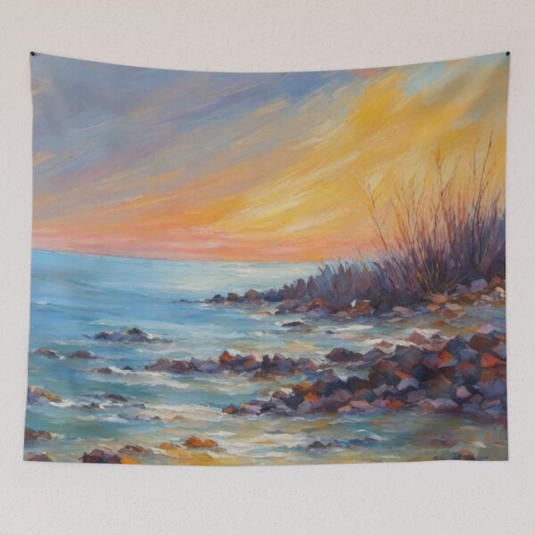 Item preview, Serenity Seascape in vibrant pastel colors designed and sold by ElLocoMus.