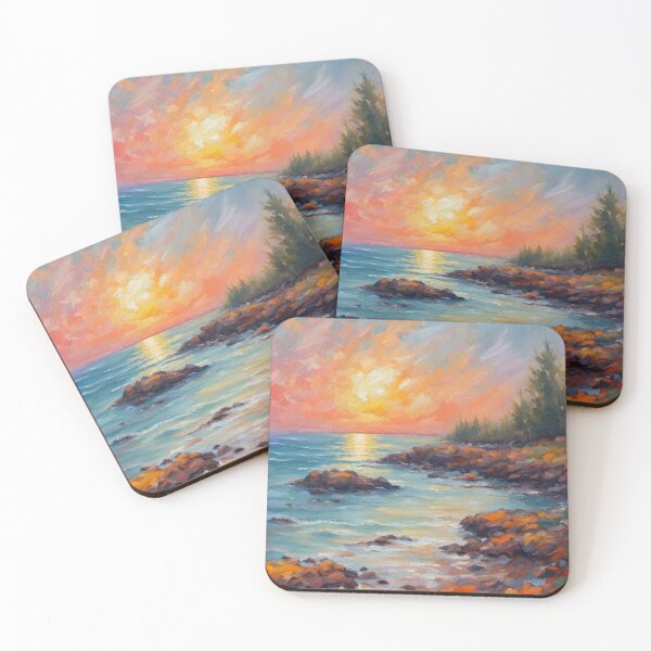 Item preview, Serenity Seascape in vibrant pastel colors designed and sold by ElLocoMus.