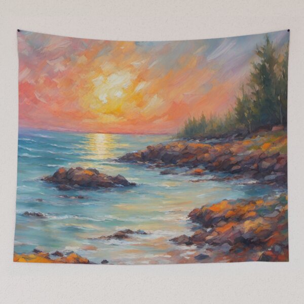 Item preview, Serenity Seascape in vibrant pastel colors designed and sold by ElLocoMus.