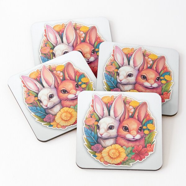 Item preview, Two Cute Bunnies Sticker designed and sold by StickerBlastUS.