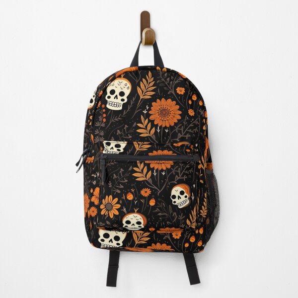 Item preview, Cartoon Halloween Flowers with Skulls - Halloween Floral Pattern designed and sold by Just-Flowers.
