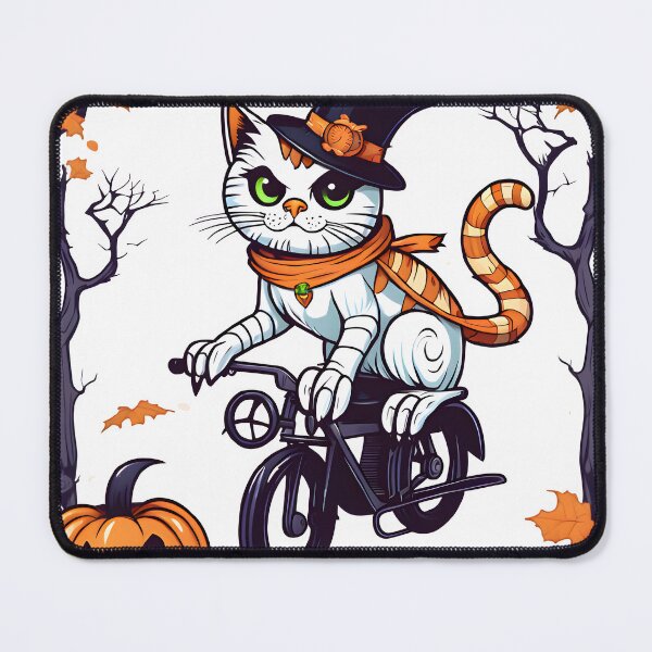 Item preview, Seductive Halloween Cat Rides a Bike designed and sold by BloomCatB.