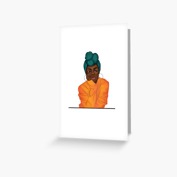 "Mmmphmmm" Black Girl Thinking Greeting Card