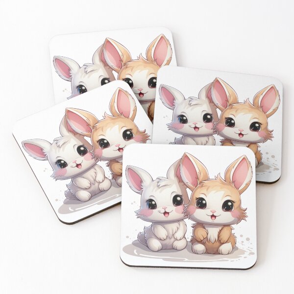 Item preview, Two Cute Happy Bunnies designed and sold by StickerBlastUS.