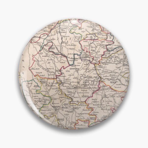 Item preview, Vintage Map of Warwickshire County UK (1844) designed and sold by BravuraMedia.