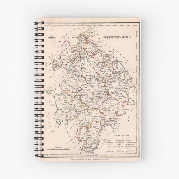 Item preview, Vintage Map of Warwickshire County UK (1844) designed and sold by BravuraMedia.