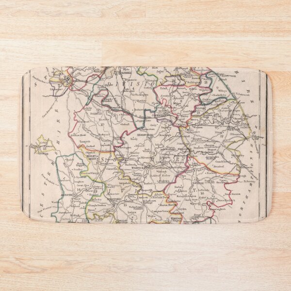 Item preview, Vintage Map of Warwickshire County UK (1844) designed and sold by BravuraMedia.
