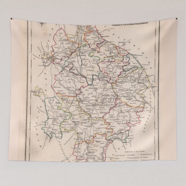 Item preview, Vintage Map of Warwickshire County UK (1844) designed and sold by BravuraMedia.