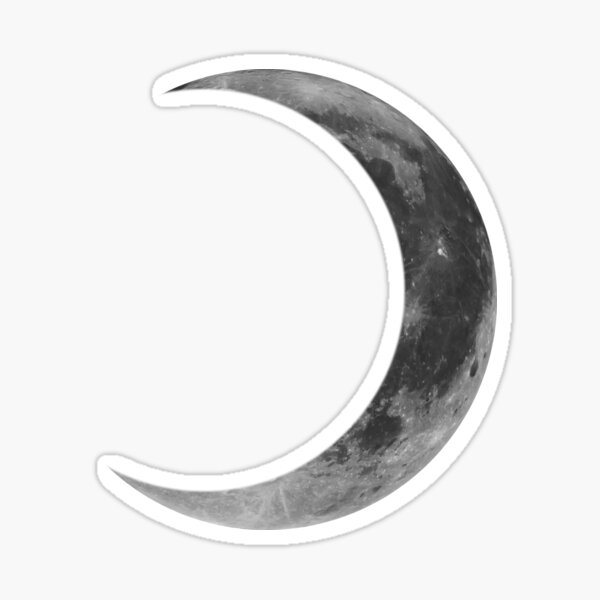 Item preview, Crescent moon in black and white designed and sold by KRFNatureGifts.