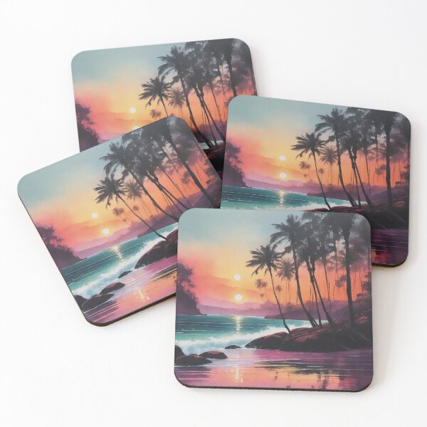 Item preview, Tropical Island Fantasy Double Sunset Waves Landscape designed and sold by Erika V..