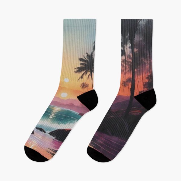 Item preview, Tropical Island Fantasy Double Sunset Waves Landscape designed and sold by Erika V..