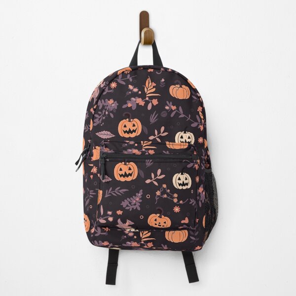 Item preview, Cartoon Halloween Flowers with Pumpkins - Halloween Floral Pattern designed and sold by Just-Flowers.