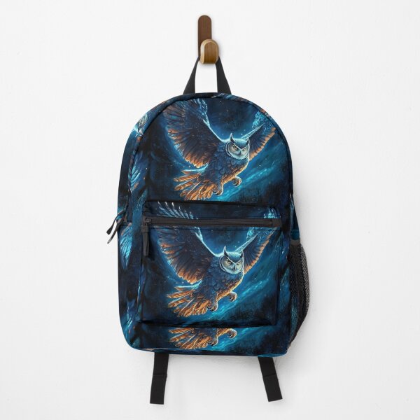 Item preview, flying owl, blue owl, flying blue owl designed and sold by PRYMULLART.