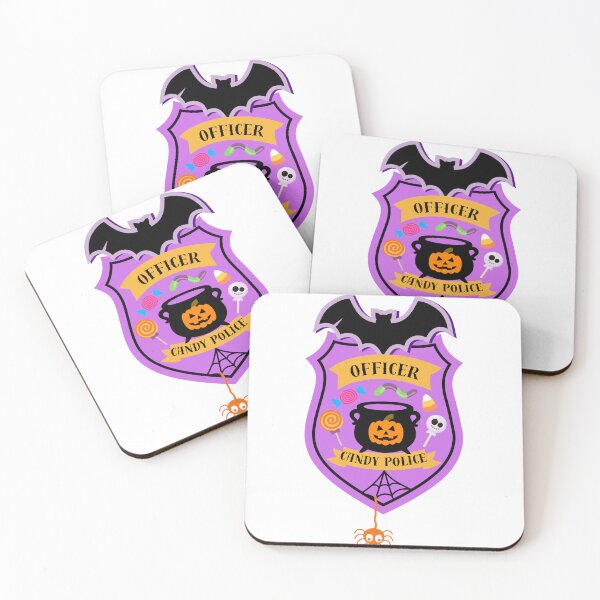 Item preview, Halloween Candy Police Badge with Orange spider designed and sold by weewahmadesigns.