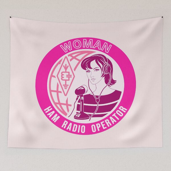 Item preview, Woman HAM Radio Operator - cicrcle pink style designed and sold by tuzlay.