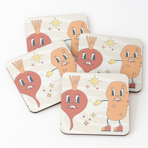 Item preview, Groovy Cute Illustration of Beetroot and Potato Characters  designed and sold by Angela Cini.