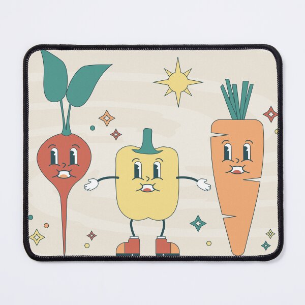 Item preview, Groovy Cute Illustration of Radish, Paprika and Carrot Characters  designed and sold by Angela Cini.