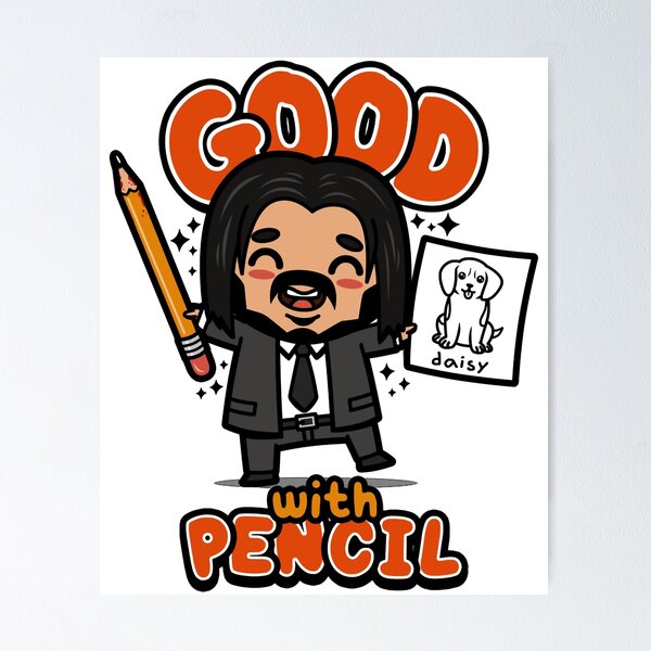 Artikel-Vorschau von John Wick Baba Yaga Doodle Gut mit Bleistift Süßes lustiges Meme, designt und verkauft von LanoraKeene.