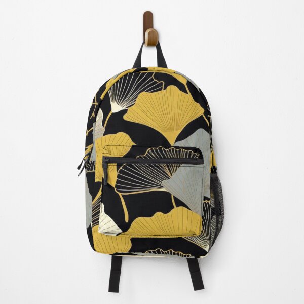 Item preview, Black and Gold Ginko Pattern designed and sold by Adora Studio.