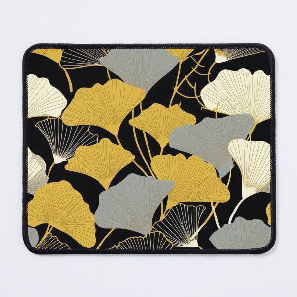 Item preview, Black and Gold Ginko Pattern designed and sold by Adora Studio.
