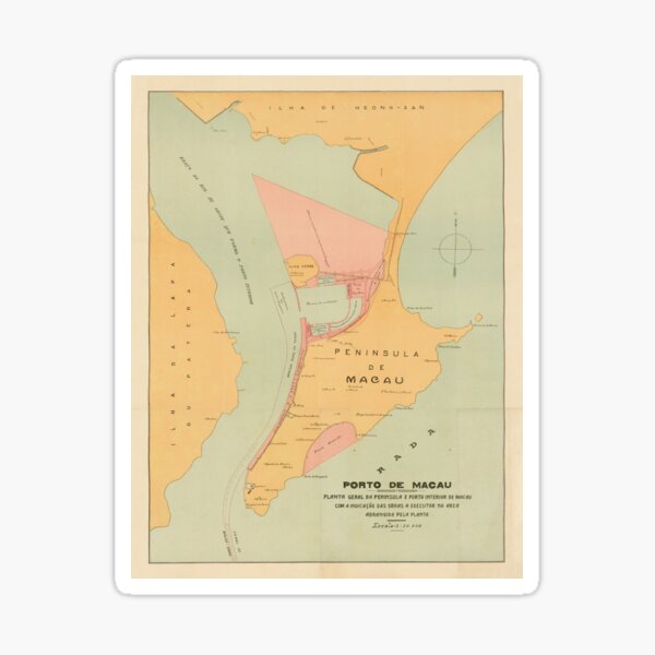 Item preview, Vintage Map of Macau China (1920) designed and sold by BravuraMedia.