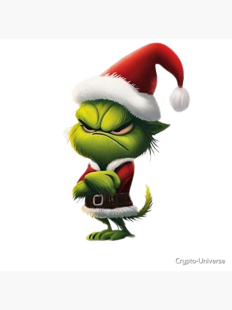 Angry Grinch with Christmas hat Art Print