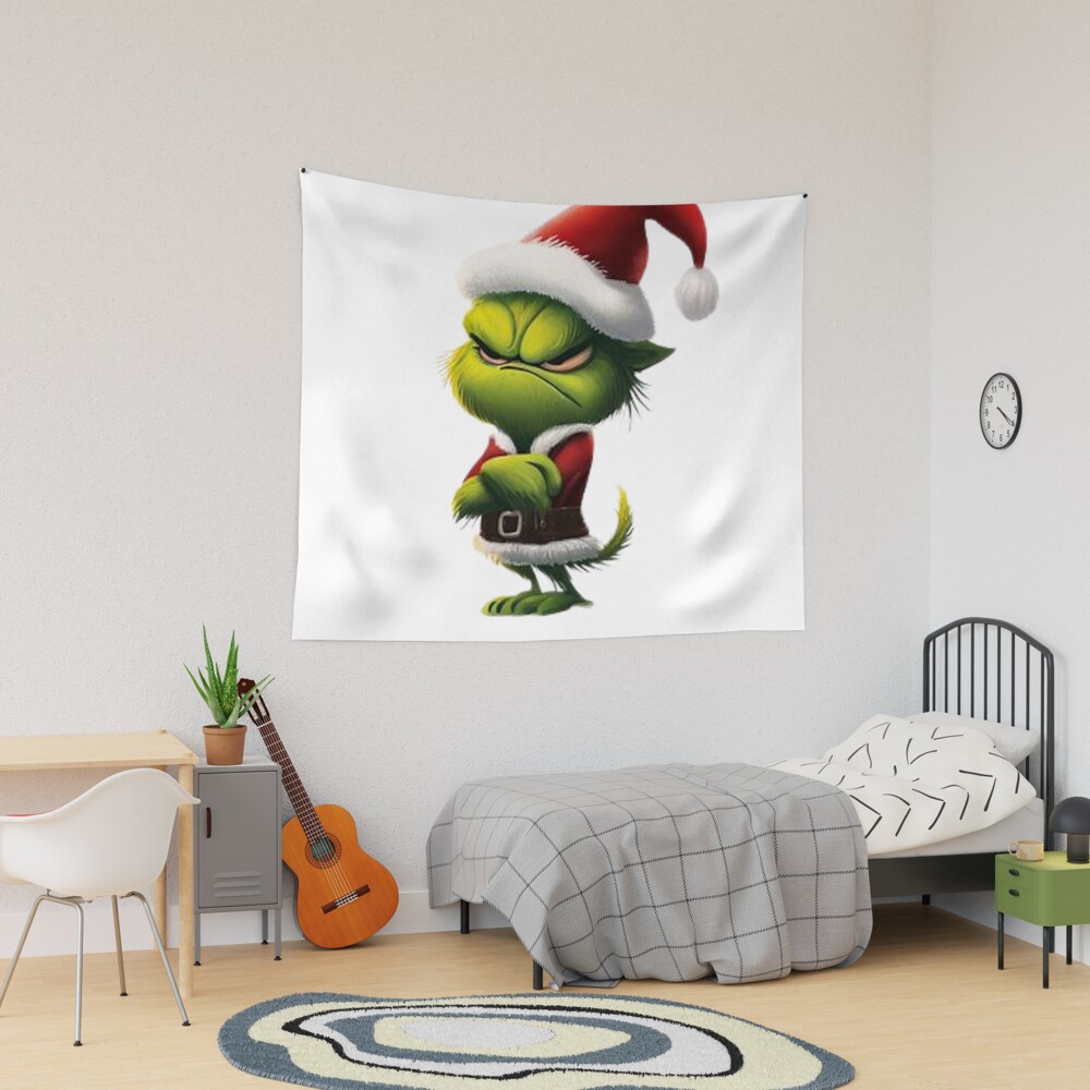 Angry Grinch with Christmas hat