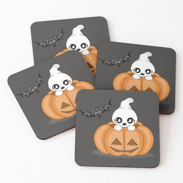 Item preview, cute Halloween Ghost Bat Pumpkin designed and sold by Pezi-Creation.