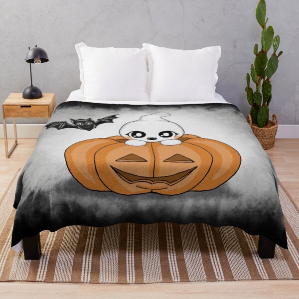 Item preview, cute Halloween Ghost Bat Pumpkin designed and sold by Pezi-Creation.