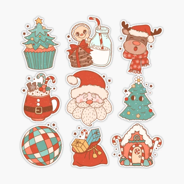 100 Free Printable Christmas Stickers (Cute + Vintage)