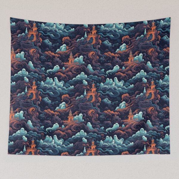 Item preview, Spooktacular Ghost in a Castle All Over Print Halloween designed and sold by Devilscrib Design.