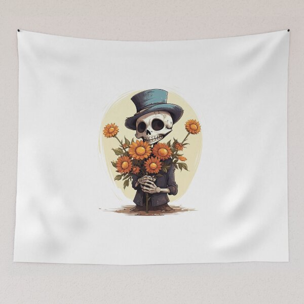 Item preview, Halloween Skeleton with Flowers designed and sold by Just-Flowers.