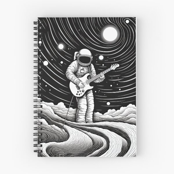Item preview, Interstellar Rhapsody: Op Art Astronaut in Monochromatic Serenade designed and sold by ThePurpleMelon.