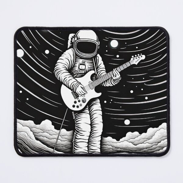 Item preview, Interstellar Rhapsody: Op Art Astronaut in Monochromatic Serenade designed and sold by ThePurpleMelon.