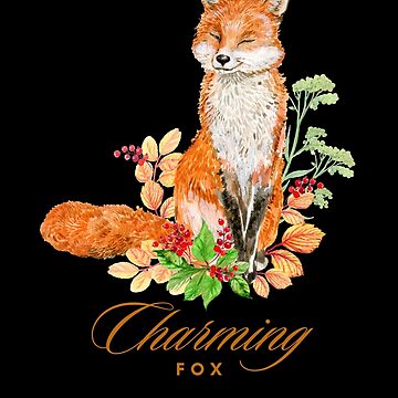 Floral Sticker  The Charming Fox