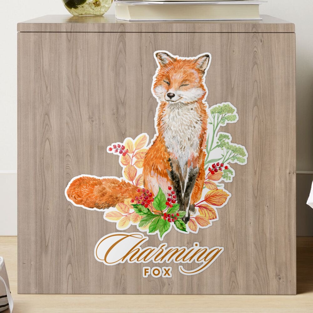 Floral Sticker  The Charming Fox