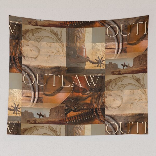 Item preview, Outlaw Cowboy Western Photo Montage Colorful Design designed and sold by EarthArtDesigns.