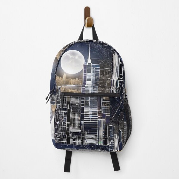 Item preview, Full Moon City at Night – Surreal Cityscape 34 designed and sold by Benito Del Ray.