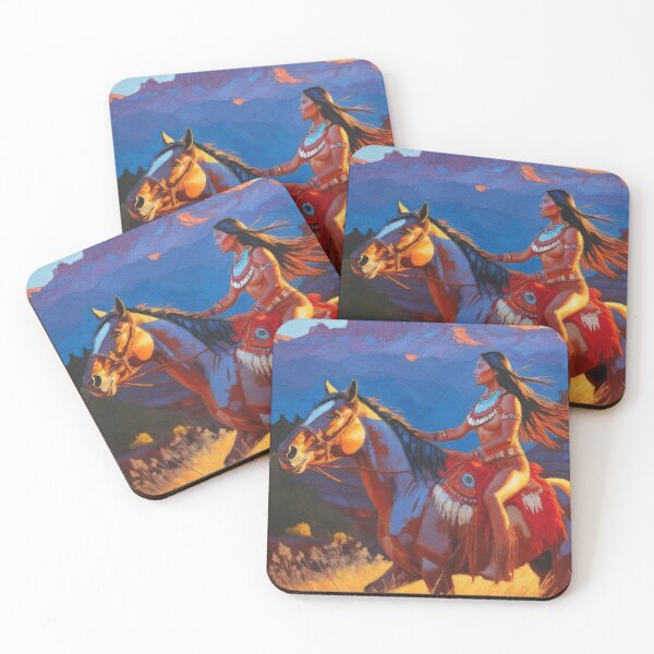 Item preview, Native American Riding into the Night designed and sold by AUTHENTIC AMERICANA ARTS.