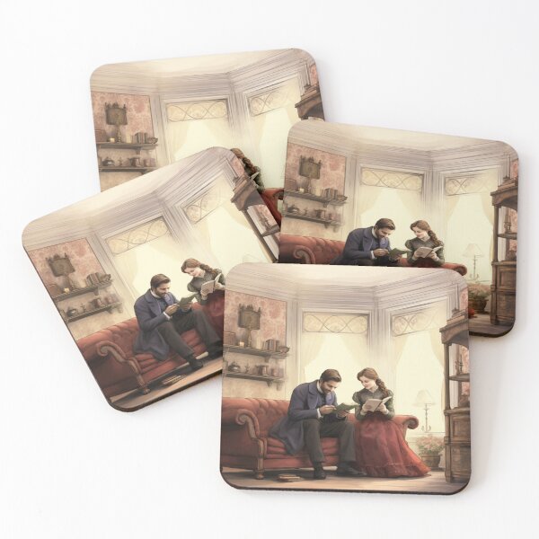 Item preview, Victorian Couple Reading Together Victorian Inspired Art  designed and sold by CDC40.