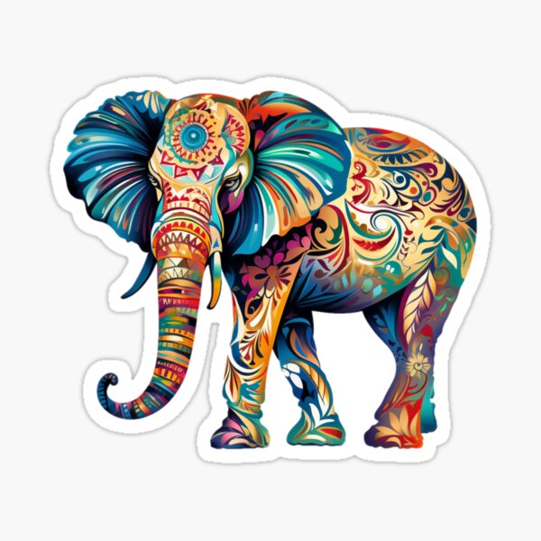 Item preview, Elephant In the room Colorful African Indian Asian  designed and sold by Wiseass.