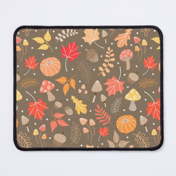 Item preview, Autumn Seasonal Pumpkin Leaves Acorn Mushroom pattern designed and sold by Nicola-Rowe.