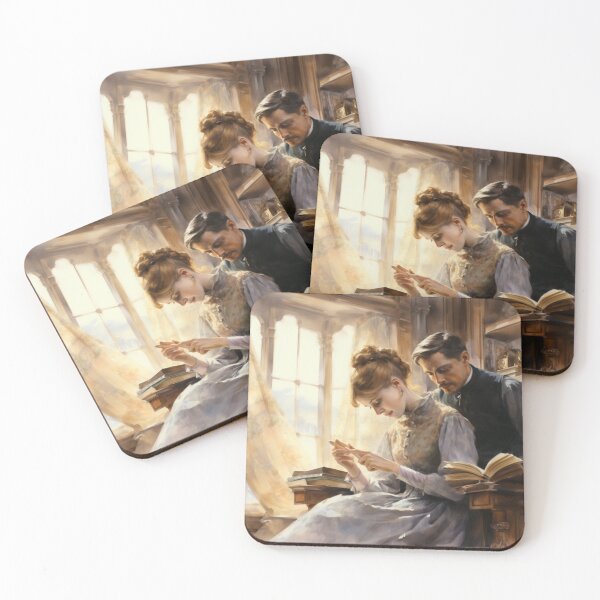 Item preview, Victorian Couple Reading Together Victorian Inspired Art  designed and sold by CDC40.