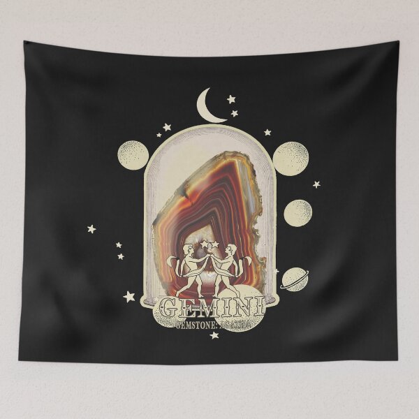 Item preview, Gemini Gemstone: Agatha crystal. Astral design. Black version designed and sold by MINDTHECHERRY.