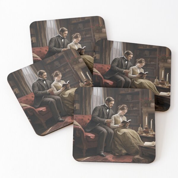 Item preview, Victorian Couple Reading Together Victorian Inspired Art  designed and sold by CDC40.
